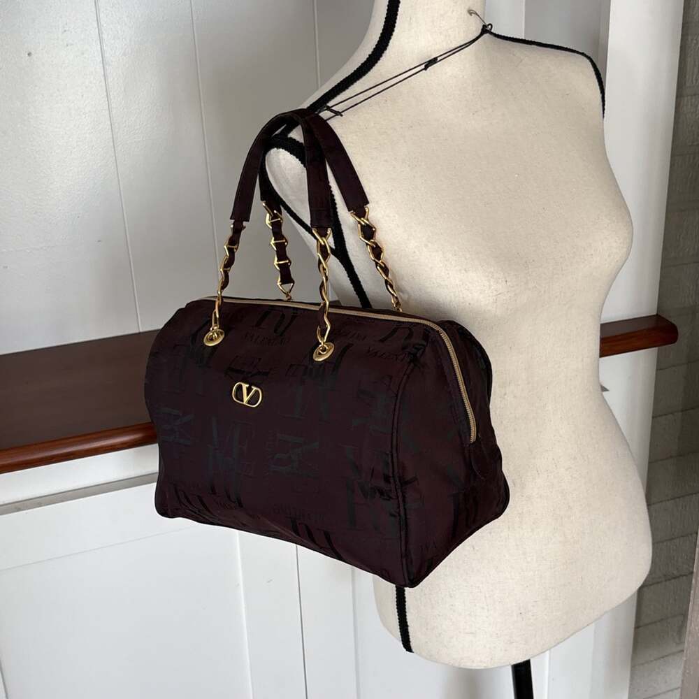 Valentino Les Sacs Burgundy Tone on Tone VERY VALENTINO Double Handle Satchel - Picture 2 of 16